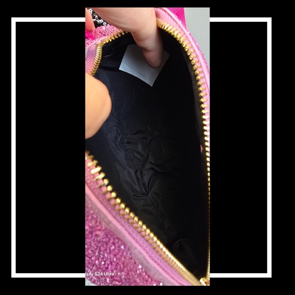 Betsey‎ Johnson Pink Rhinestone Football Crossbody Bag NWT Rare Limited - Picture 11 of 11